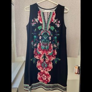 Floral black sleeveless dress